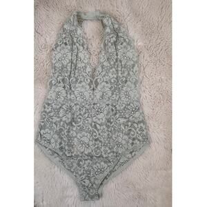 We Are HaH X FREE PEOPLE Coming In Haht Lace Bodysuit In Something Blue XS